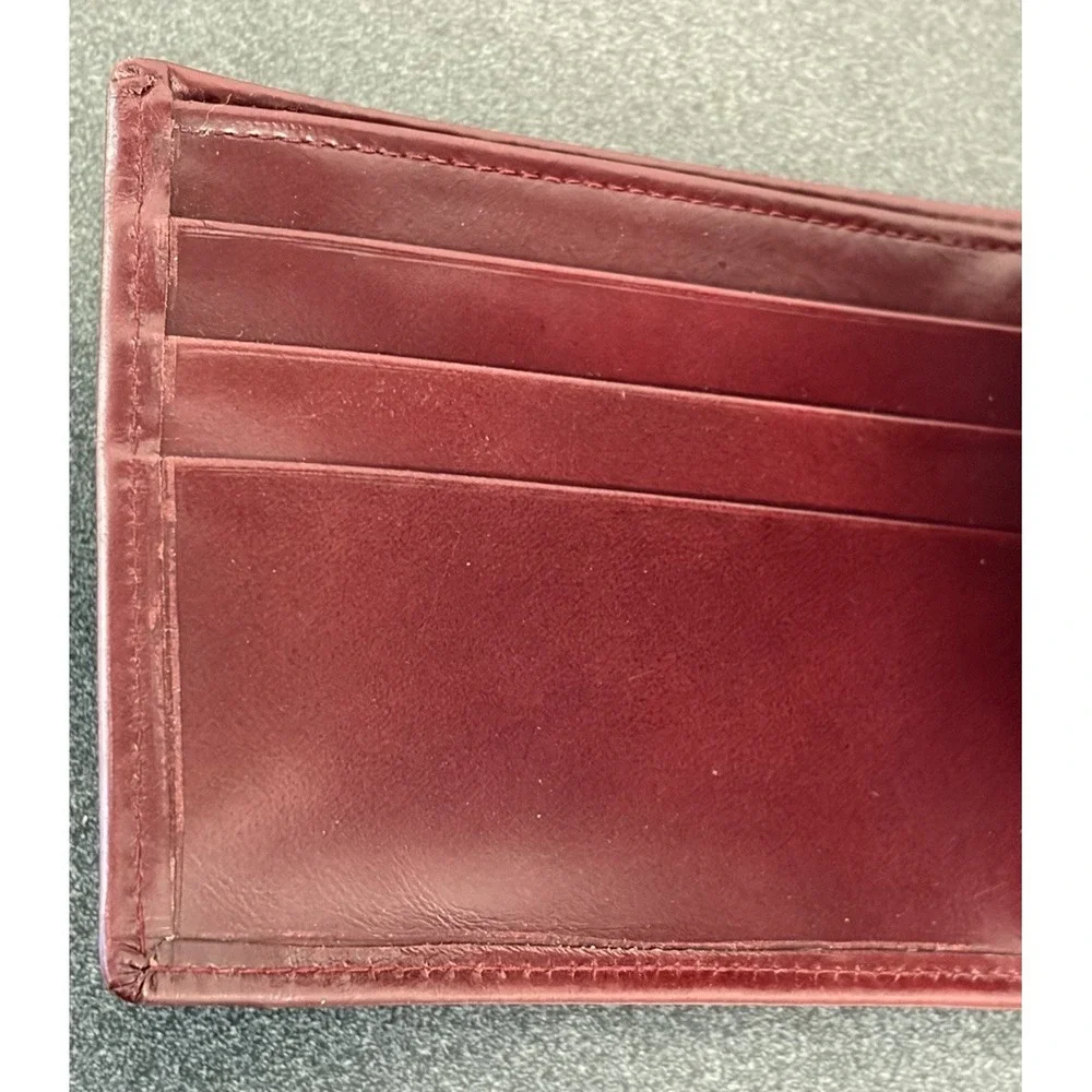 Dopp Leather Bifold Wallet Oxblood Red Top Grain Cowhide